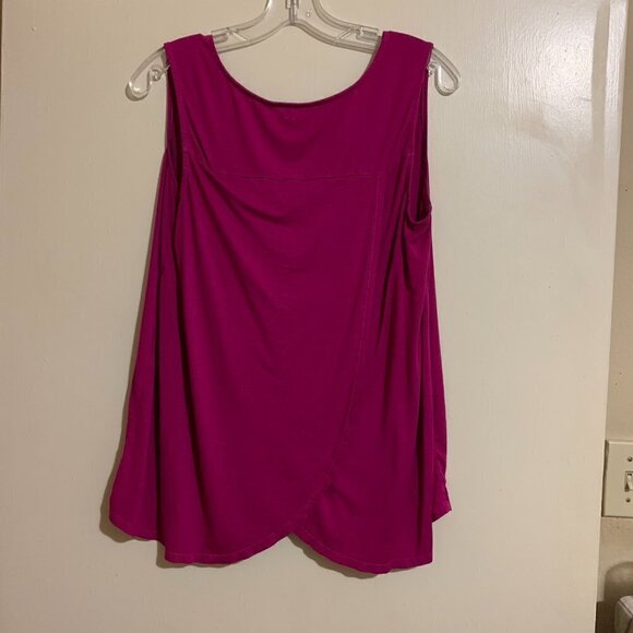Three Dots Sleeveless V-Neck Fuchsia Tank Top Tunic Blouse. Size Small - Picture 8 of 8
